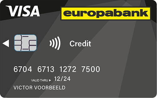 Europabank Visa | Gratis kredietkaart, 2.500 euro limiet